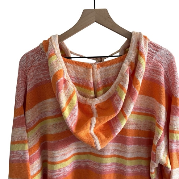 Isaac Mizrahi Live! Bridgehampton Striped Sweater with Hood Size XL Casual Cozy - Picture 7 of 16